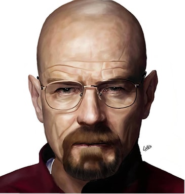 Digital painting of Walter White
